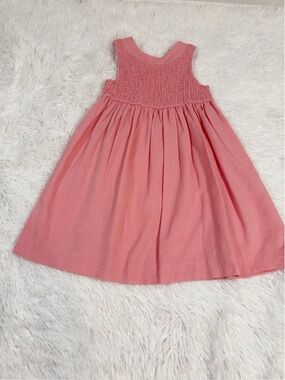 EdgeHill Collection girl sleeveless Pink Smocked Bodice Dress